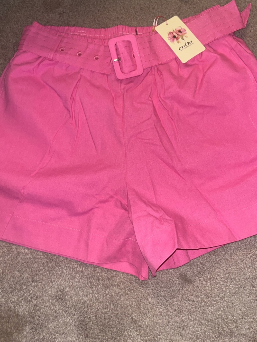 NWT Women’s High-Waist Belted Shorts - Pink